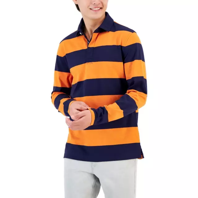 CLUB ROOM MENS Orange Rugby Striped Pullover Polo Shirt XXL BHFO 8609 ...