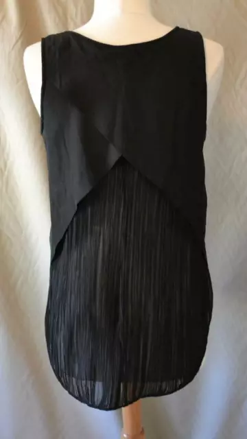 Derek Lam 10 Crosby Black Silk Sleeveless Blouse with Crisscross Back Size M
