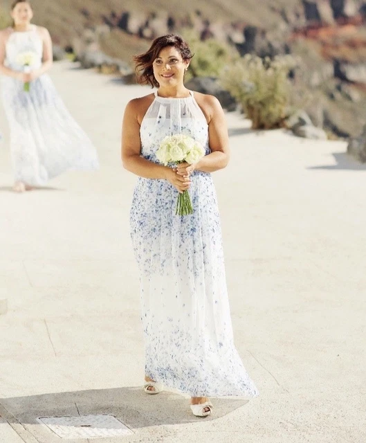 NEW HOBBS ALEXIS White/Blue Floral Maxi Dress 120.00 - PicClick UK