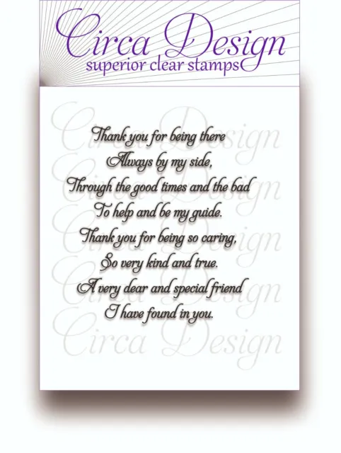 Clear Unmounted Special Occasion Friends Sentiment Verse Rubber Stamp. EDVS25