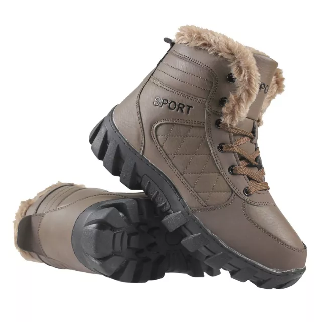 Mens Hiking Boots Snow Walking Ankle Winter Trail Trekking Trainers Shoes Fur