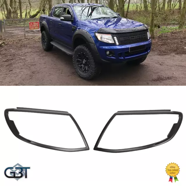 For Ford Ranger T6 Raptor 2012-2015 Mattschwarz Vorne Nur Lichtabdeckung Börbe