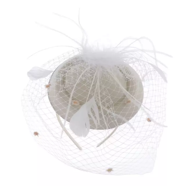 Fascinating Detachable Artificial Feather Hair Headband Hat with  for Wedding