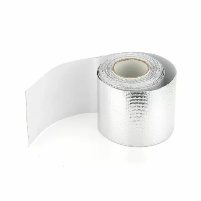 5cm x 5M Silver Exhaust Heat Wrap Manifold Downpipe High Temp Bandage Tape UK 3