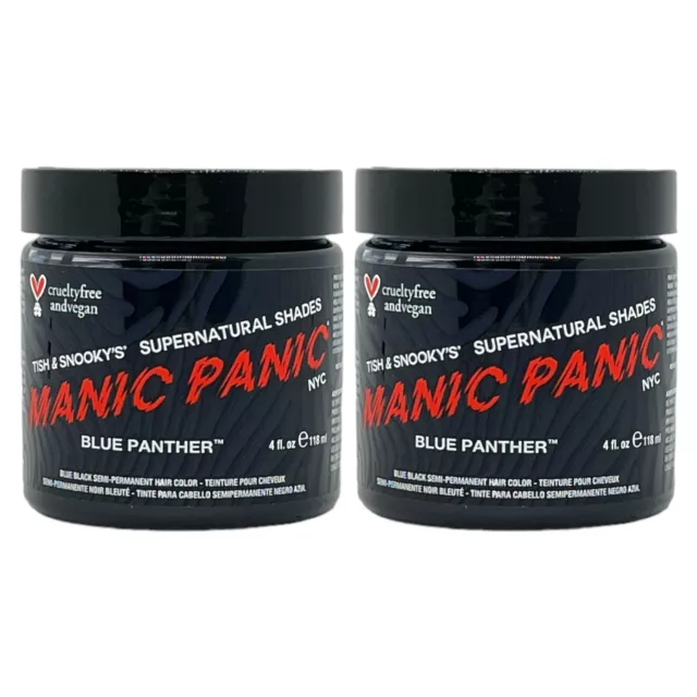 Manic Panic Semi-Permanent Hair Color Cream Blue Panther 4 Oz (Pack of 2)