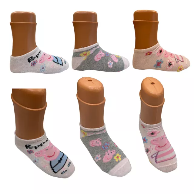 Peppa Pig Kinder Sneaker Socken | Baumwolle | Atmungsaktiv | 6 - 12 Paar