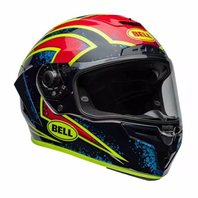 Bell Race Star DLX Flex Xenon Gloss Blue Retina Full Face Helmet - Kostenlose... 2