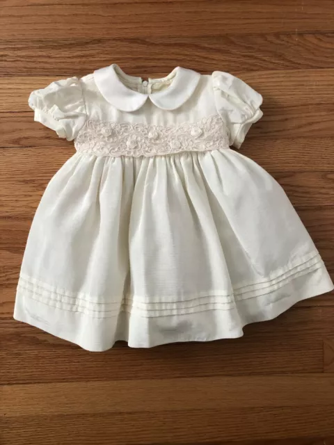 Vintage Baby Girls Fancy Boutique Dress SIZE 18M Ivory - Sylvia Whyte