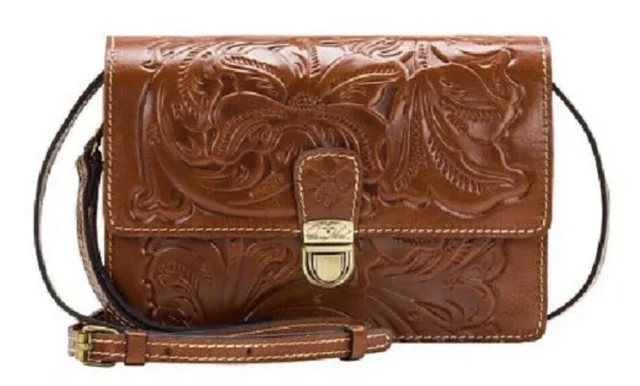 Patricia Nash Lanza Leather Crossbody Bag - Florence Tooled NWT