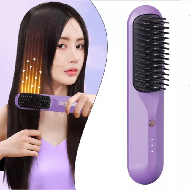 2 in 1 Straightening Curling Brush Hair Straightener  Hair