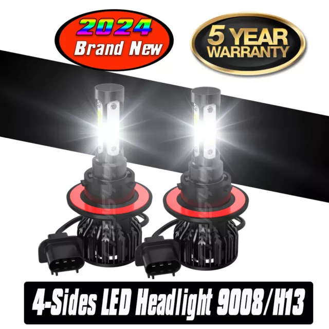 2x For Honda-Rancher-420 2007-2012 9008 H13 LED Headlight Kit 6000K Blubs