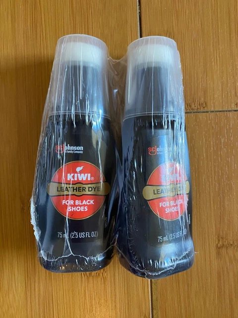 Lot of 2 Kiwi Leather Dye Blackfor  Shoes 2.5 Fl oz - NIP