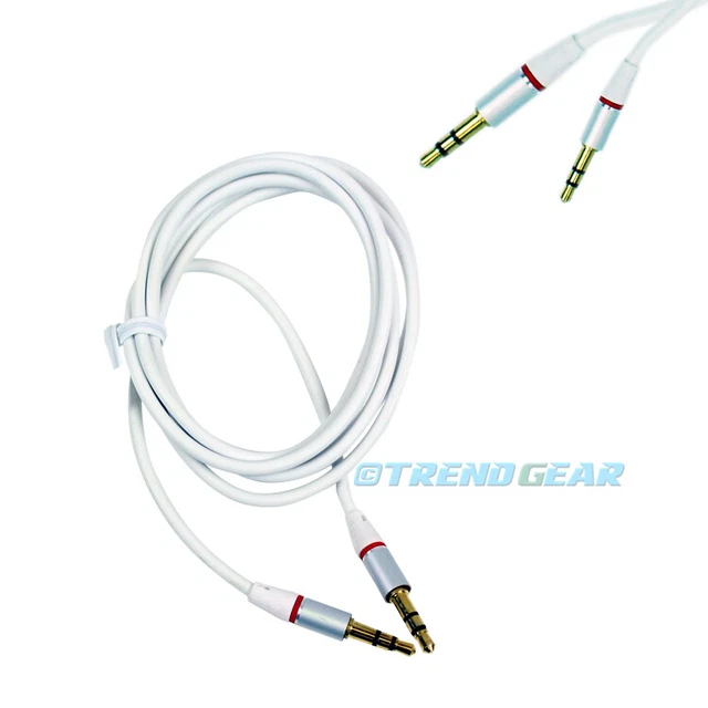 3.5Mm Aux Auxiliary Straight Audio Cable White For Nokia Lumia 1520 Q10 Z10 Z30