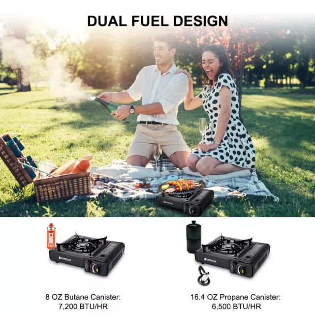 Camplux Tabletop Portable Gas Stove w/Case Single Burner Outdoor Camping Grill 2