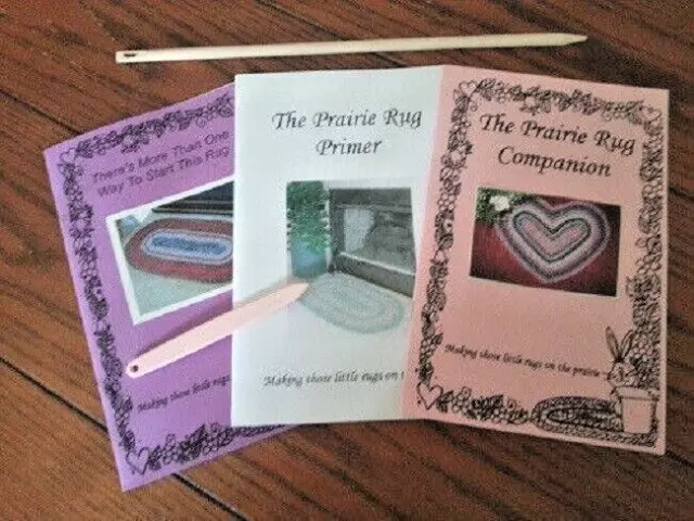 Prairie Home Rugs 3 Rug Making Books with Starting Needle and Toothbrush Tool