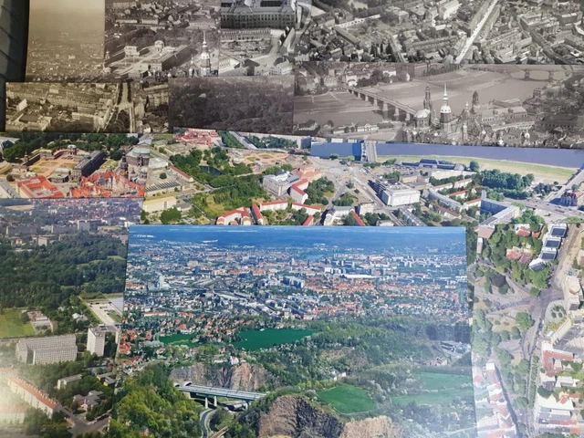 Sammlung XXL Ansichtskarten Dresden Dresdner Morgenpost Luftaufnahmen ungelaufen