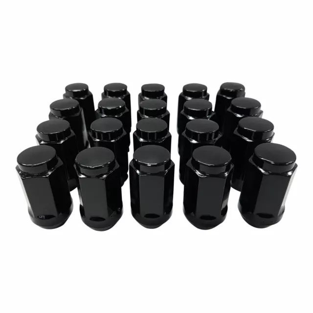 20 x Extreme 1/2" 45mm Black Acorn Wheels Lug Nut Mag Steel fit Ford & Some Jeep