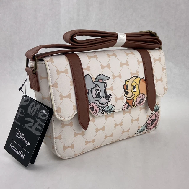 LOUNGEFLY DISNEY DOGS Puppy Playful Pups Crossbody Bag Purse Lady