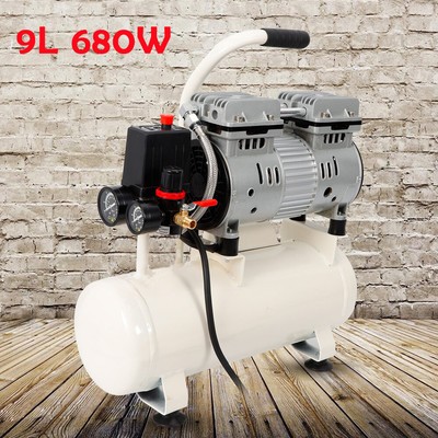 680W WHISPER COMPRESSOR Air Compressor Quiet Silent Compressed Air 9L ...