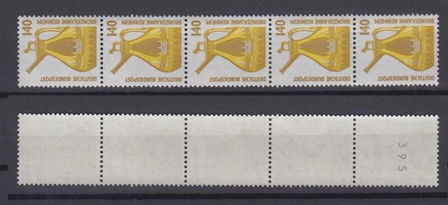 Bund 1401 u RM 5er Streifen mit ungerader Nummer SWK 140 Pf postfrisch