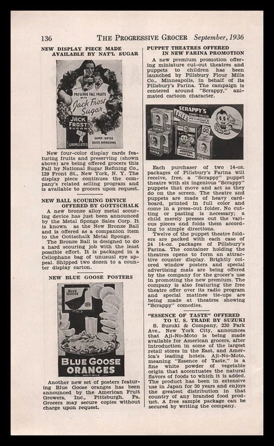 1933 Scrappy Cartoon Store Display Pillsbury Farina Photo Article Print Ad
