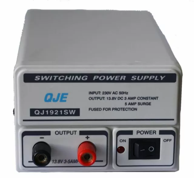 Qje Ps-Sm 3Amp - 5Amp Surge Switch Mode Power Supply Unit Cb Radio Psu Sharman