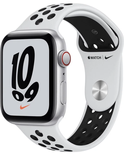 APPLE Watch SE Nike (GPS + Cellular) 44mm Smartwatch Silber/weiß A2356 MKT63FD/A