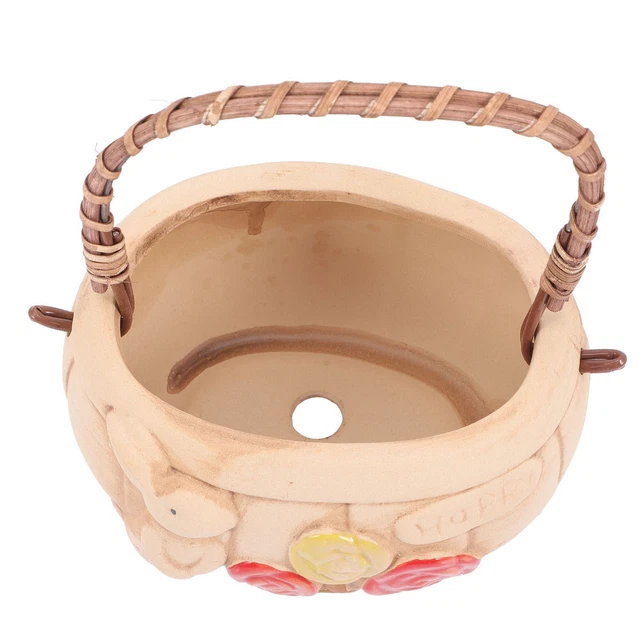 Succulents Flower Pot Ceramic Bonsai Pot Basket Decor Outdoor Decor Decorate
