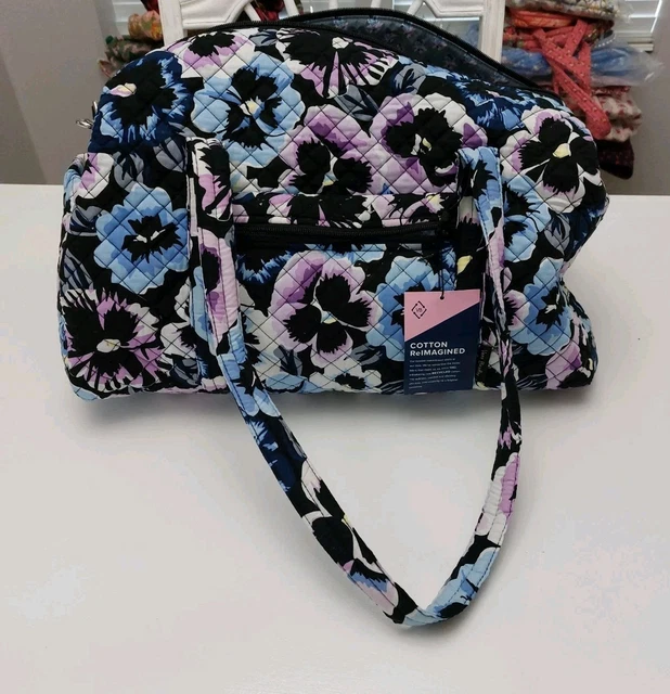 VERA BRADLEY MEDIUM Duffel Plum Pansies NWT PicClick CA