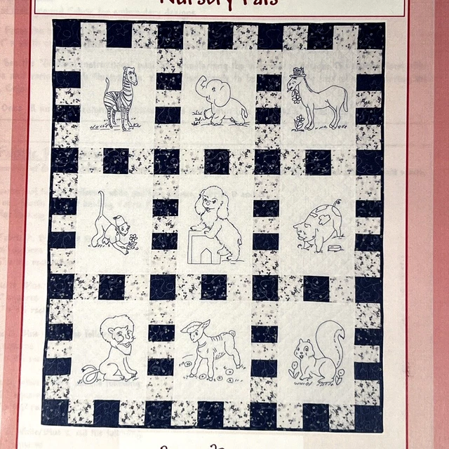 Scarlet Today NURSERY PALS Redwork Bordado 39x48 Edredón Patrón VRP-150