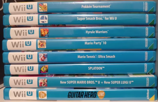 Nintendo Wii U games bundle of 8  Mario, Super Smash Bros, Hyrule, Tennis, Hero