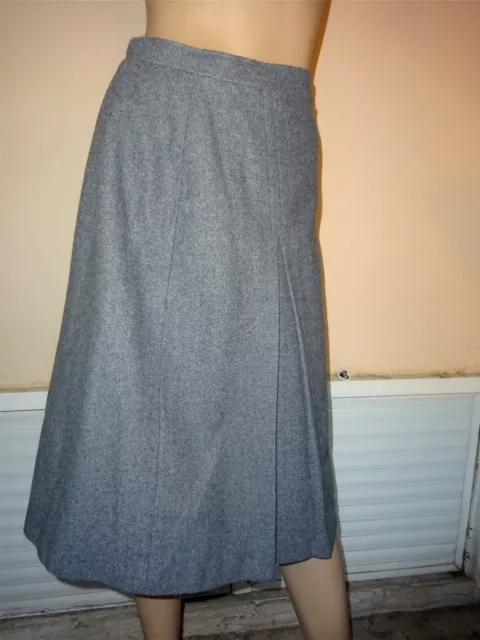 Jupe  D'hiver Grise Flanelle 2 Plis Devant Vintage T 38/40  70 % Laine
