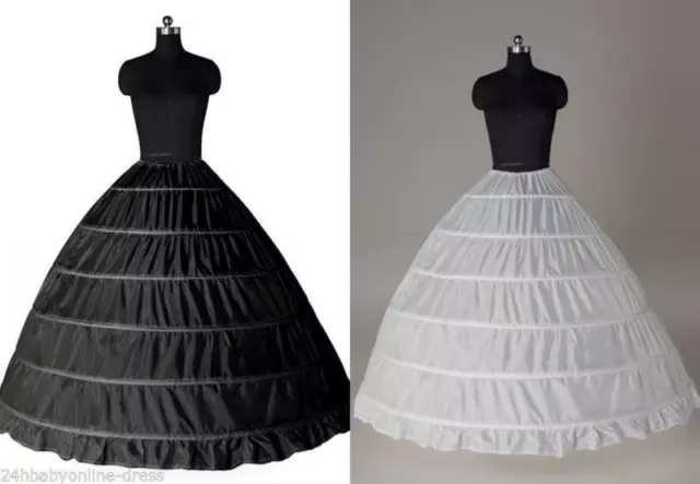 Neu Reifrock 6 Ringe TÜLLROCK Petticoat Unterrock Krinoline Brautkleid BT