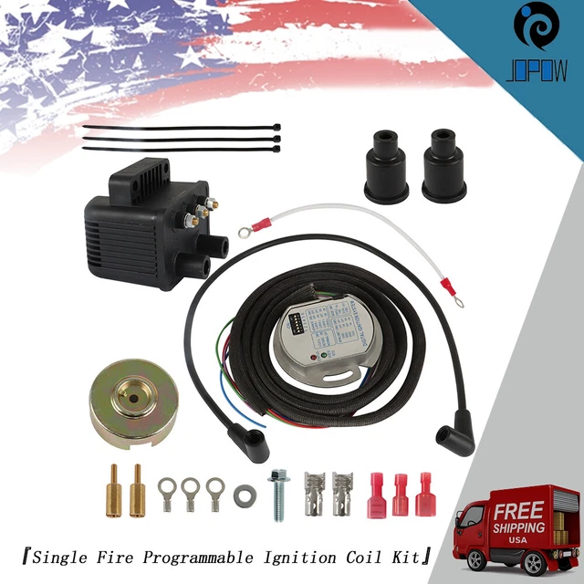 SINGLE FIRE PROGRAMMABLE Ignition Kit For Big Twin EVO &Sportster 53