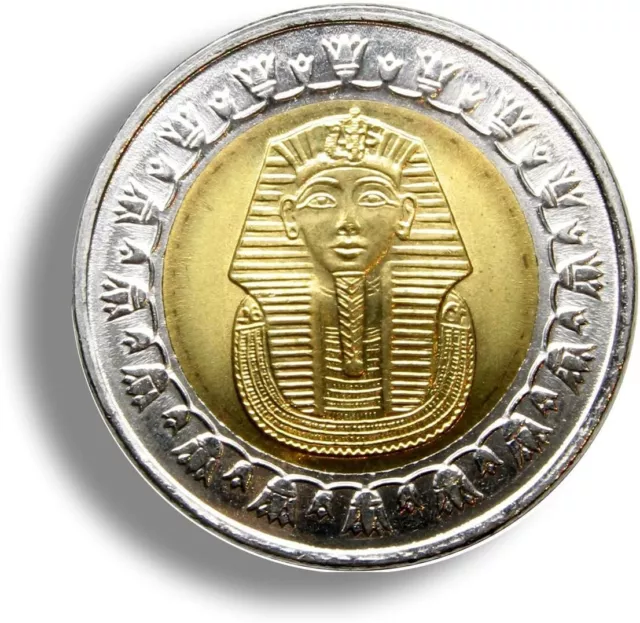 Genuine Egypt One Pound Coin King Tut 2 Metal Coin