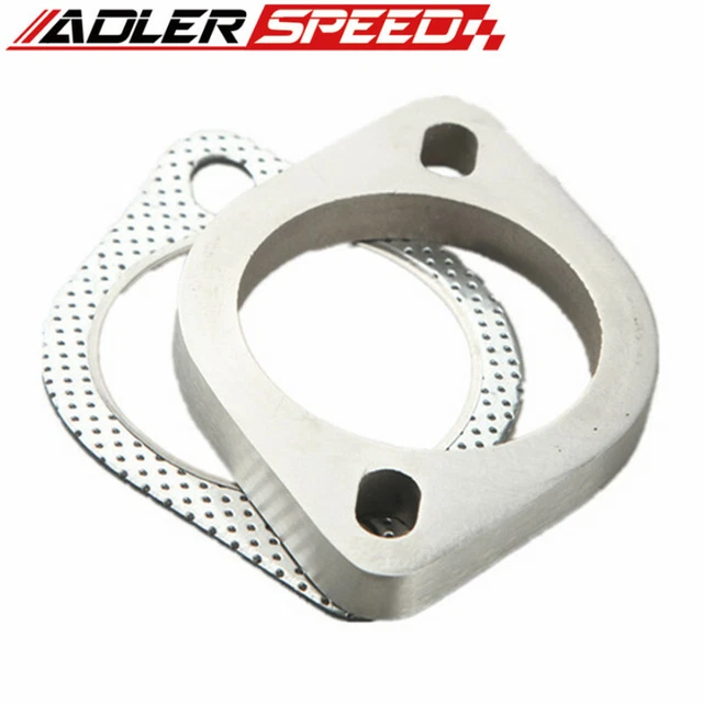 2.5& ID EXHAUST Downpipe Flange & Gasket For 2 Bolt Flange Turbo Header