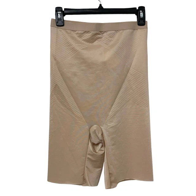 Spanx size Large L shorts tan 10233R Thinstincts 2.0 High Waist mid thigh