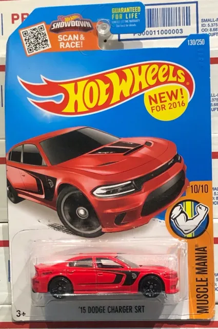 2016 Hot Wheels '15 Dodge Charger Srt, Red, #10/10 Muscle Mania, #130/250