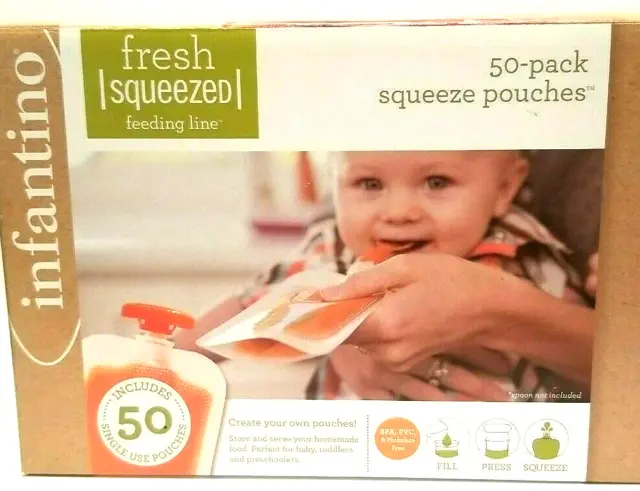 Infantino (Fresh Squeezed Feeding Line) Squeeze Pouches 50 Count Box