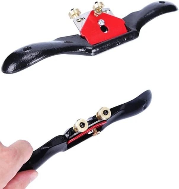 Metal Spokeshave Adjustable Spoke Shave Woodworking Hand Cutting Tool W/ Blades.