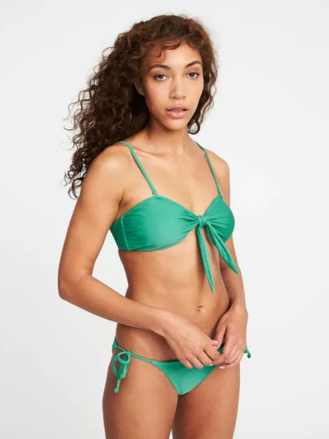 Old Navy Bikini Top L Front Knot Tie  Green NWT LARGE