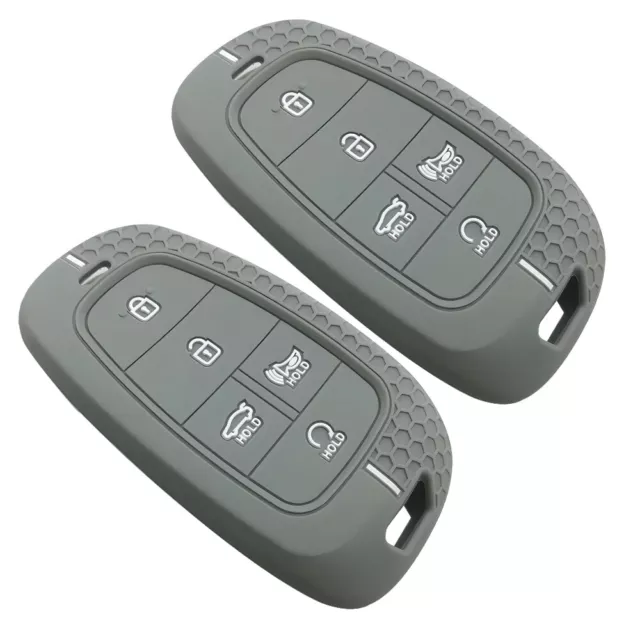 2xSilicone Remote Key Fob Cover Case Fit For Hyundai Sonata Santa Fe 2020 to2023