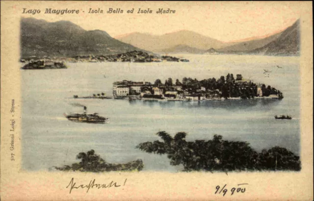 Lago Maggiore Italien Italia AK ~1900 Isola Bella Madre Insel See Panorama Dorf