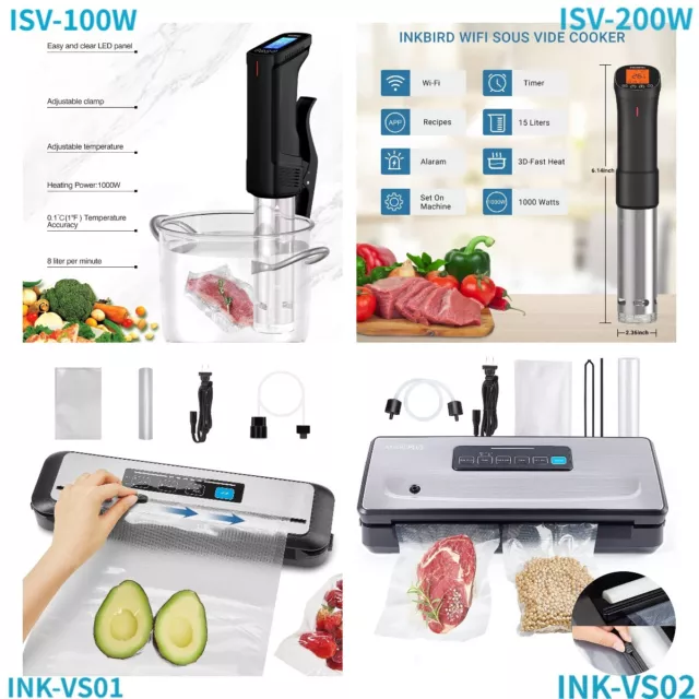 Inkbird WiFi Sous Vide Vacuum Sealer Food Slow Cooking Starter Precise Timer AU