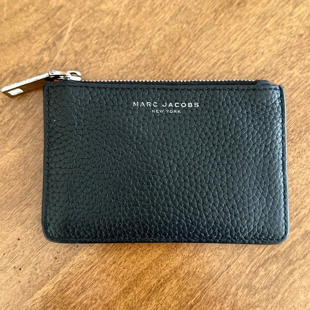 MARC JACOBS | Gotham Top Zip Black Leather Card Case & Key Pouch & Coin Purse MARC JACOBS | Gotham Top Zip Black Leather Card Case & Key Pouch & Coin Purse