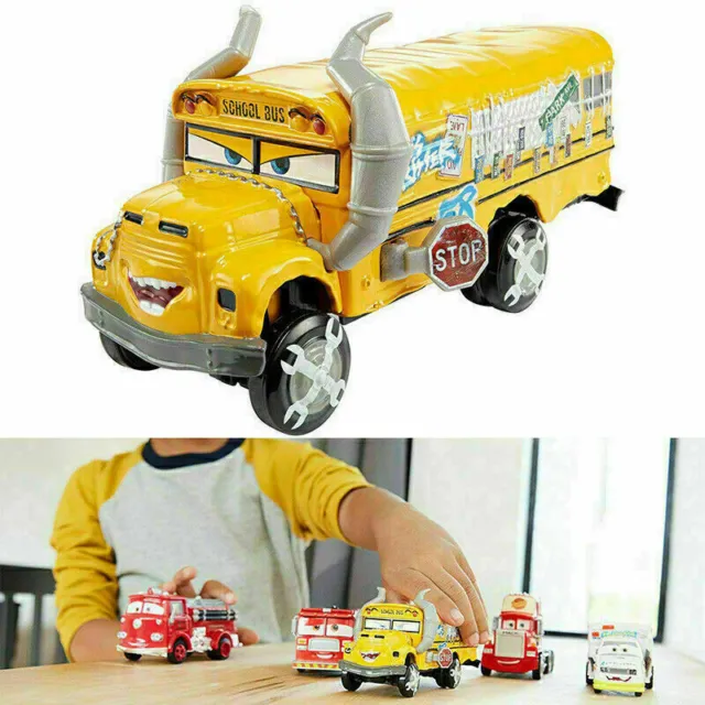 Miss Fritter Crazy School Bus Disney Pixar Cars Diecast Toy Car Kid Vehicle New
