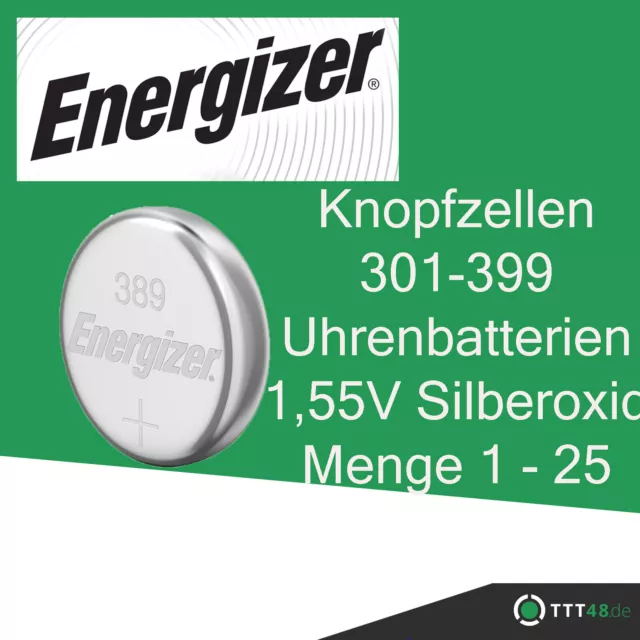Energizer 301 - 399 Uhrenbatterien 1,55 V Knopfzellen Silberoxid Uhren Batterien