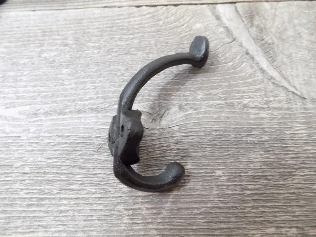 10 Black Coat Hooks Hat Rack Hall Tree Closet Cast Iron Restoration Hardware Cup 3