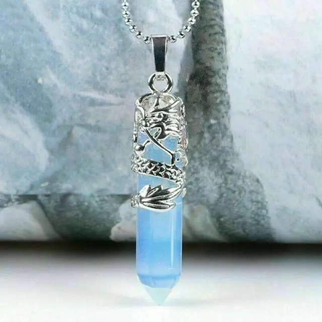 Hexagonal Natural Quartz Crystal Chakra Healing Point Pendant Necklace Jewelry