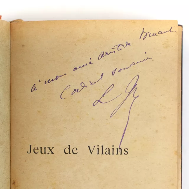 Léon JANVIER Jeux de vilains EO envoi autographe signé à Aristide BRUANT